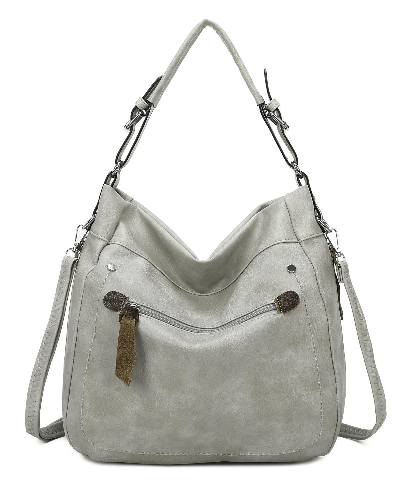 ITALYSHOP24 Schultertasche Damen Tasche Shopper Hobo-Bag Handtasche CrossOv günstig online kaufen