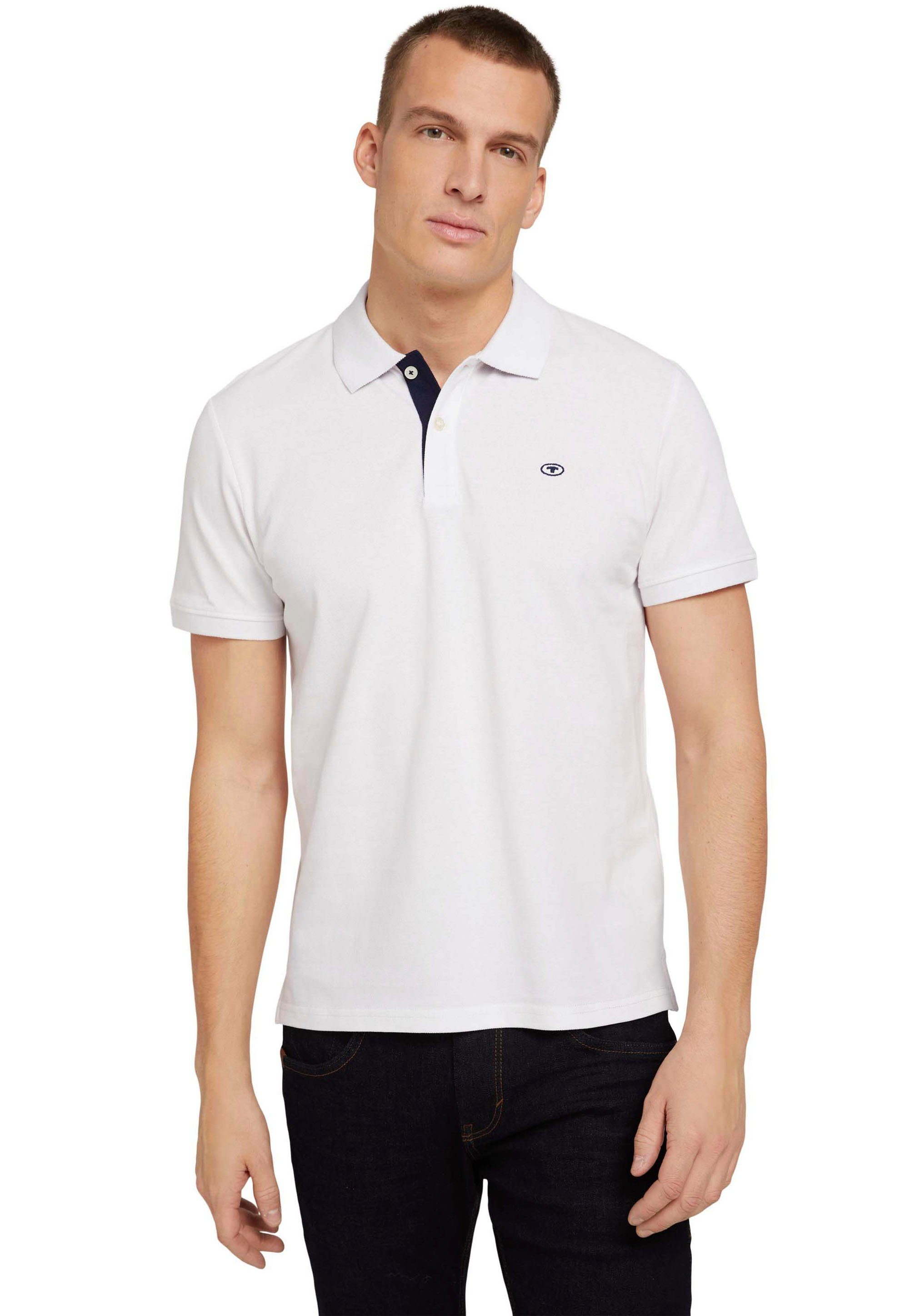 TOM TAILOR Poloshirt mit Knopfleiste und Logo