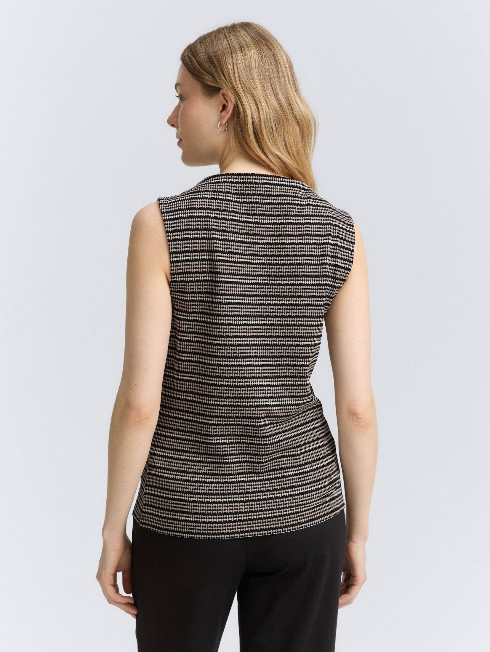 TOM TAILOR Trägertop T-Shirt Jacquard Top mit Stehkragen
