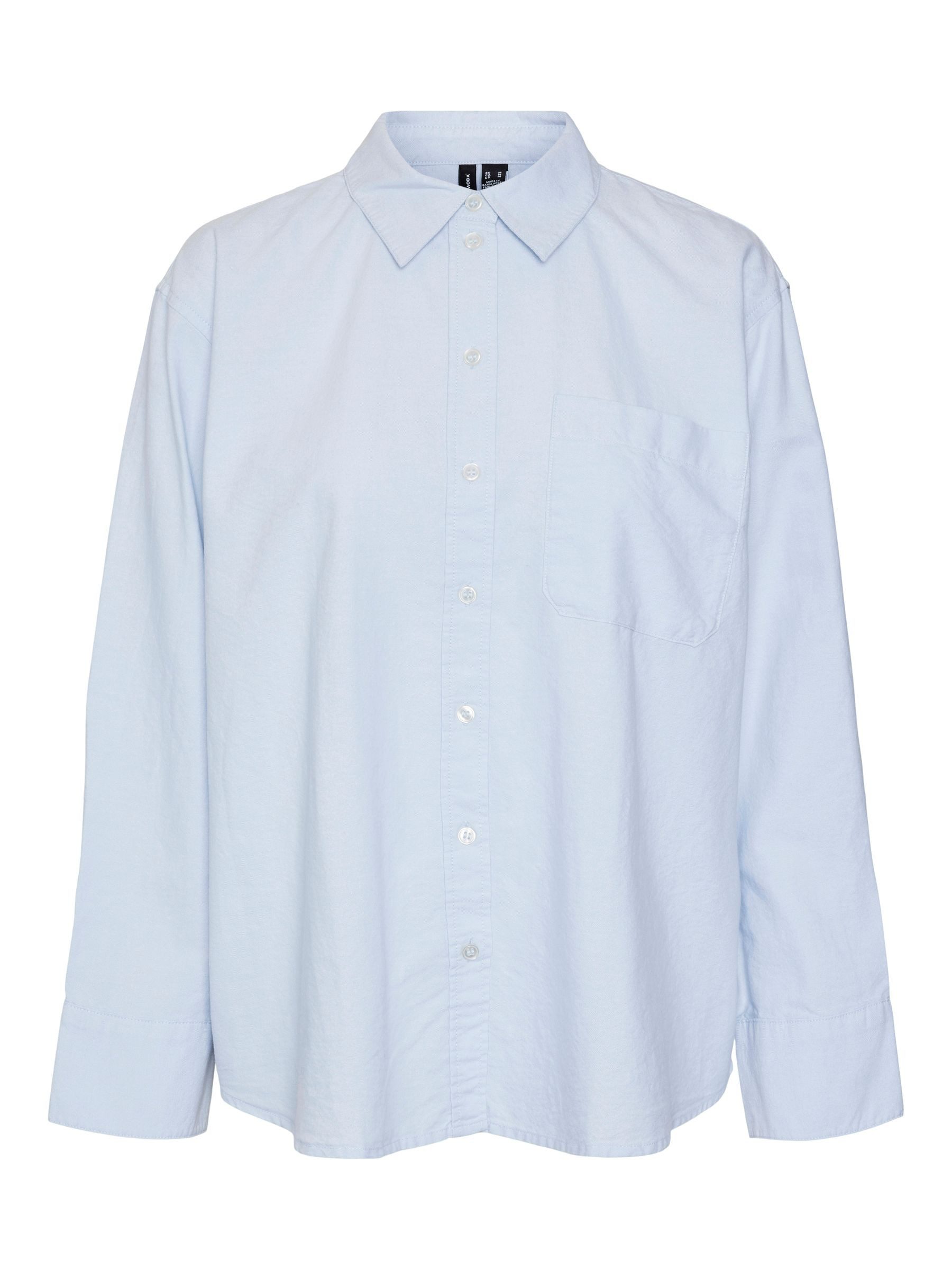 Vero Moda Blusenshirt locker geschnitten Hemdkragen Streifenmuster VMIDA OXFORD SHIRT WVN GA NOOS