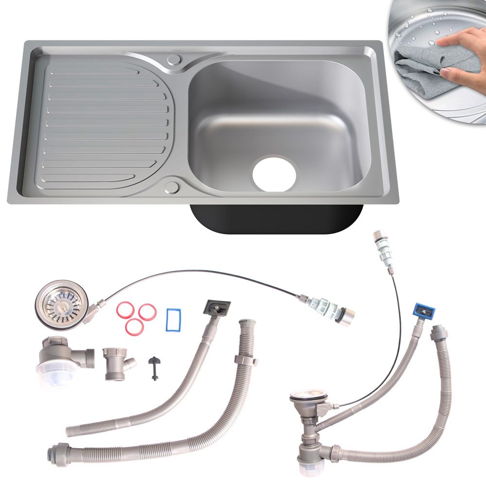 Mucola Edelstahlspüle Edelstahlspüle Spülbecken Einbauspüle Küchenspüle Ede günstig online kaufen