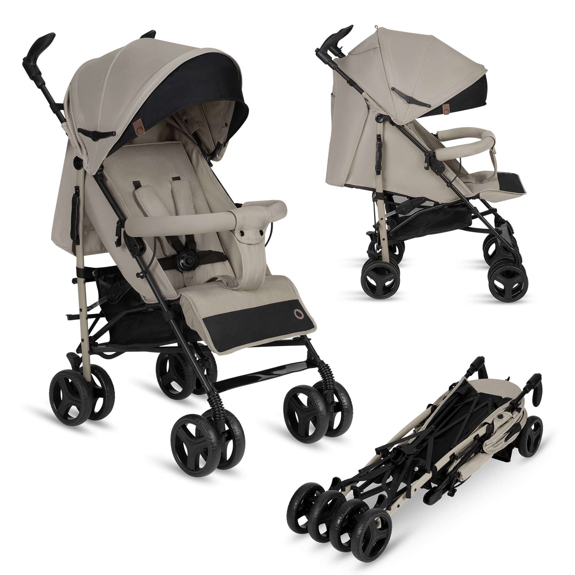 lionelo Kinder-Buggy IRMA, (Set), Leichtbauweise/360°-Griffe/XXL-Verdeck/einfach faltbar