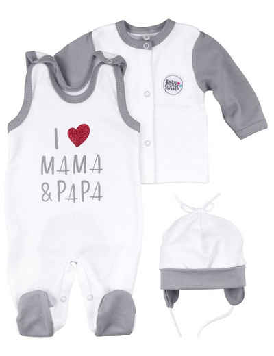 Baby Sweets Повзунки Set I love Mama & Papa (Set, 1-tlg., Jacke, Mütze, Повзунки)