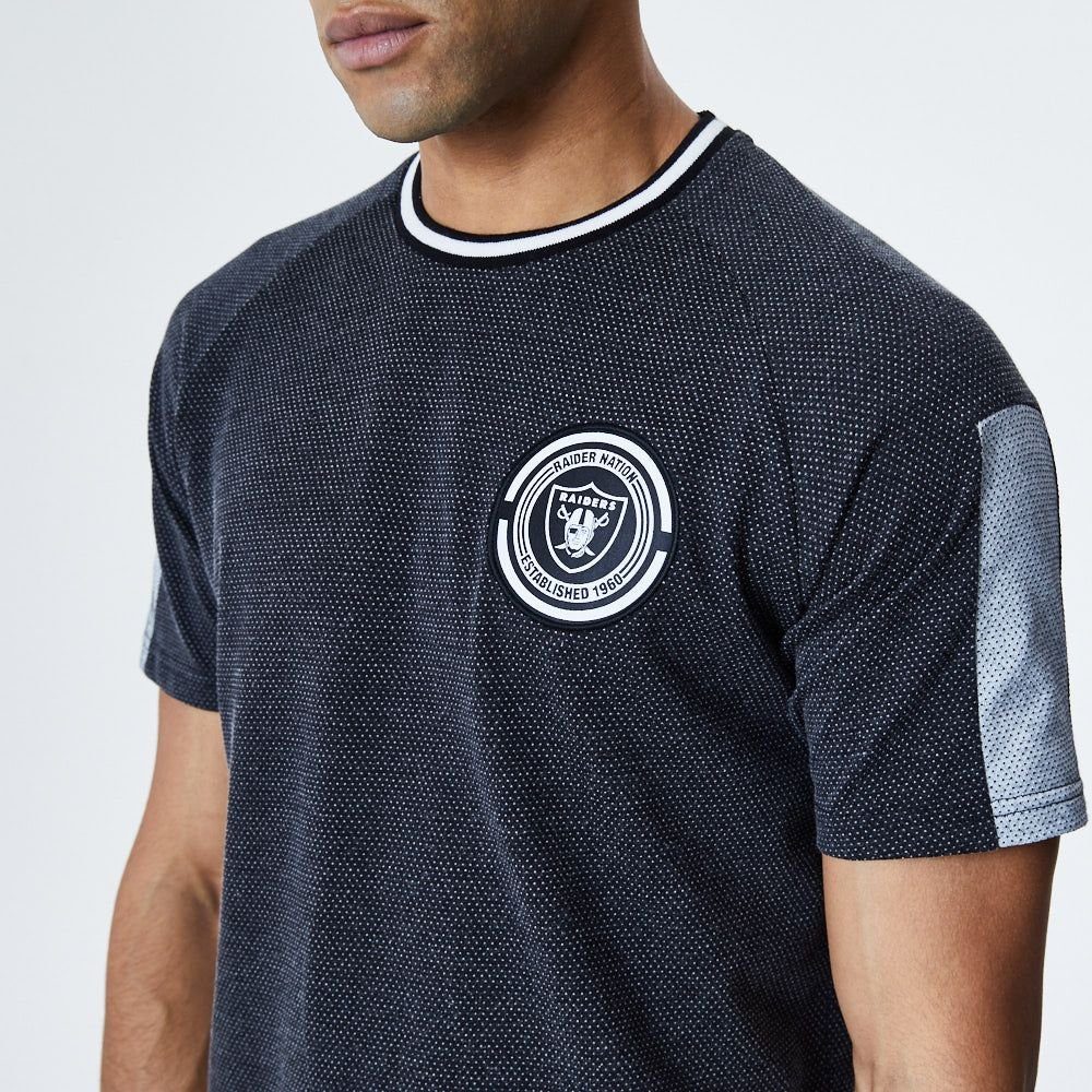 New Era Raglan T-Shirt Short Print-Shirt RAIDERS NFL Sleeve New Era OAKLAND