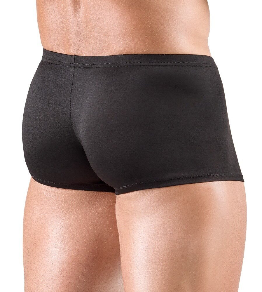 Svenjoyment Boxershorts Enge Boxershorts aus weicher elastischer Mikrofaser - schwarz (1-St) Eingearbeitetes Polster in konturierter Penisoptik