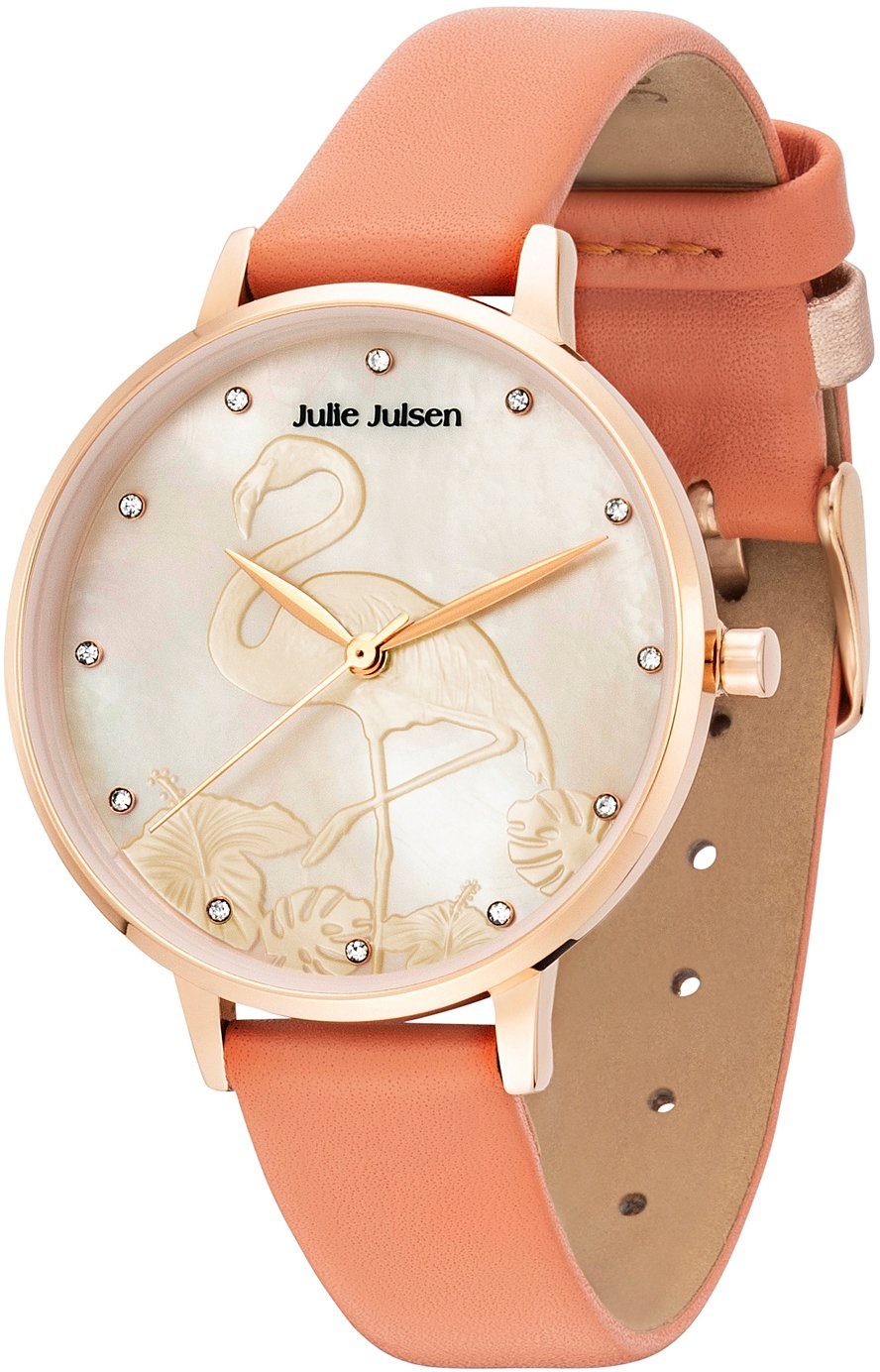 Damen Uhren Julie Julsen Quarzuhr Flamingo Apricot, JJW1006RGL-03
