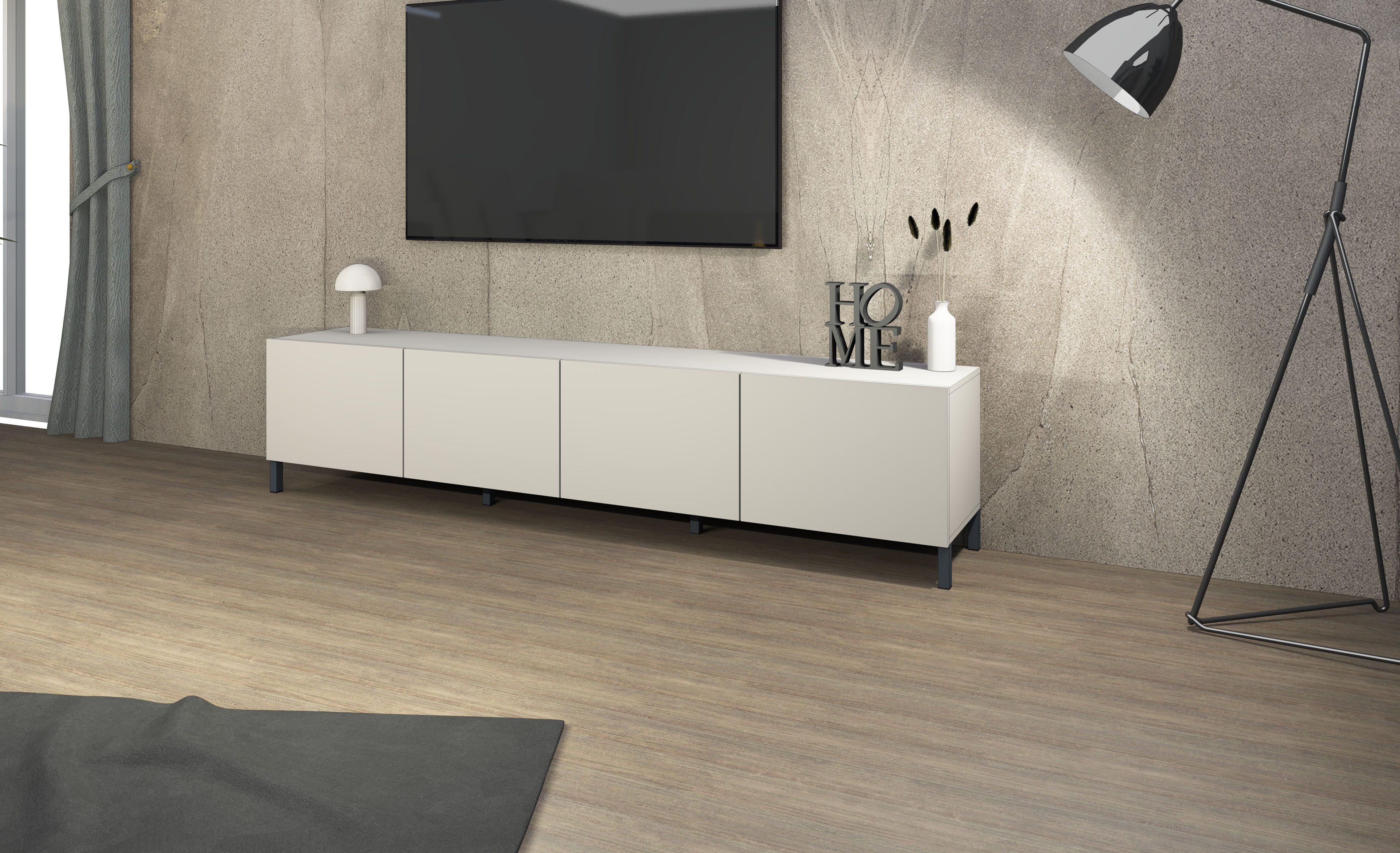 borchardt Möbel Lowboard Sophia, TV-Schrank mit Metallfüßen, Metallfüße, grifflose Optik