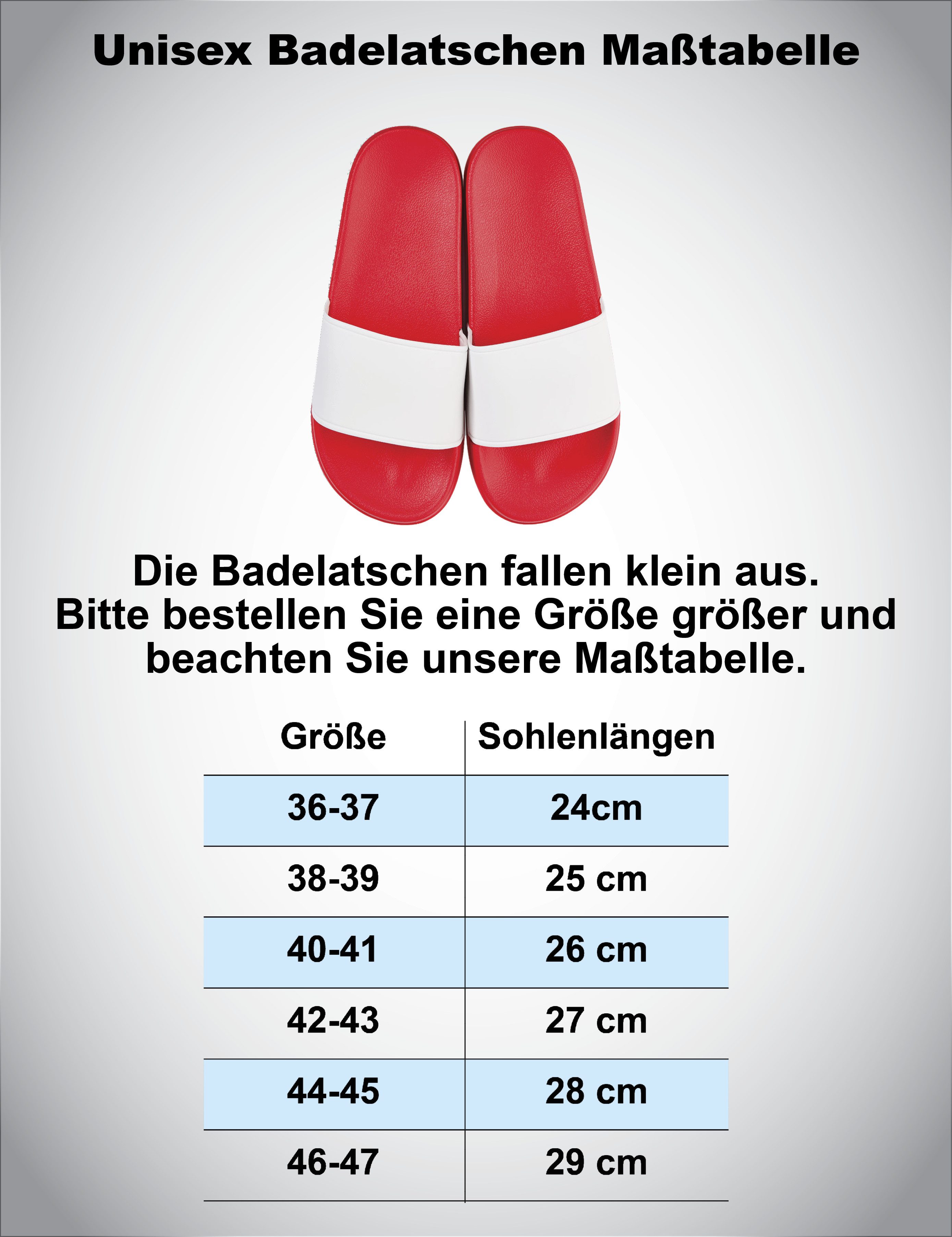 Youth Designz Herren Damen Badelatschen "Camper Letten" Print lustig Geschenk Unisex Badeschuh mit witzigen und stylischen Aufdruck für Männer und Frauen