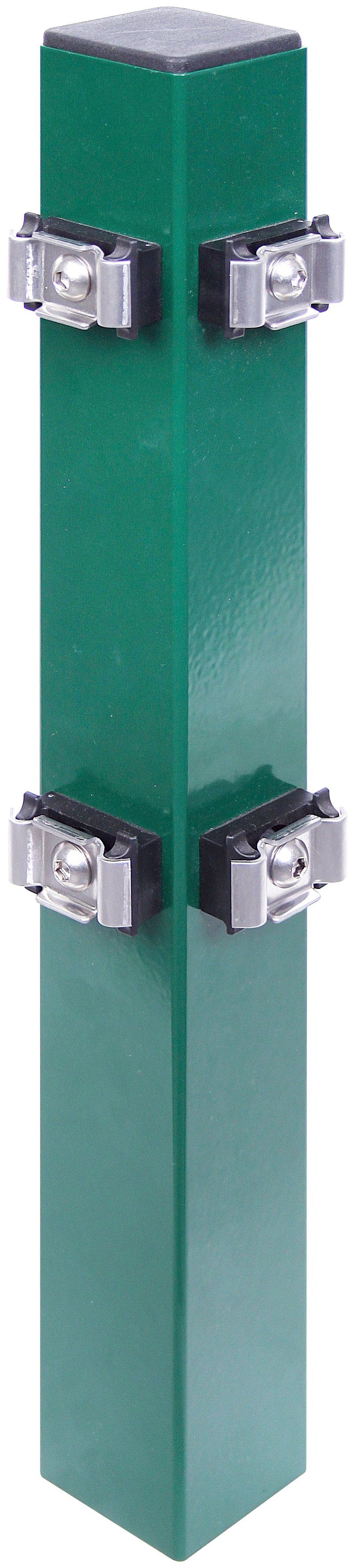 Alberts Eckpfosten Doppelstabmattenzaun, inkl. Klemmlasche, grün, Höhe: 120 - 200 cm