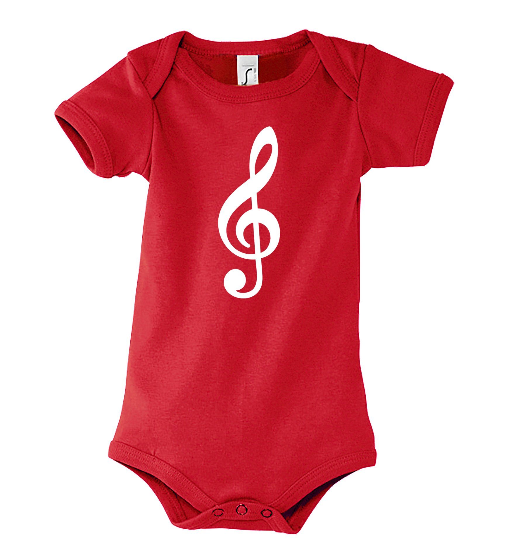 Kurzarmbody Baby Body Strampler Notenschlüssel