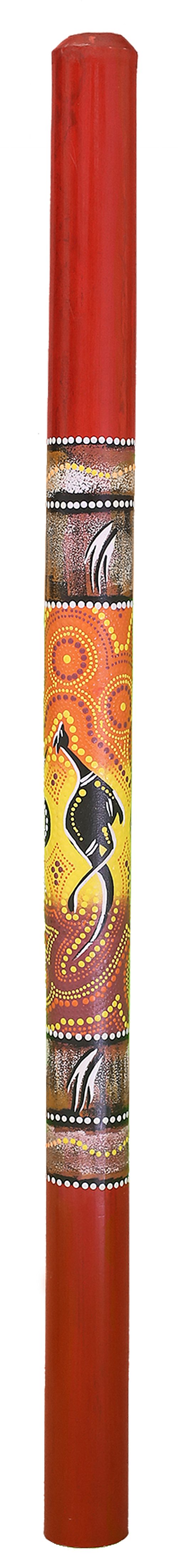 WORU Didgeridoo Didgeridoo Bambus 115 cm Dotpainting Schwarz oder Rot