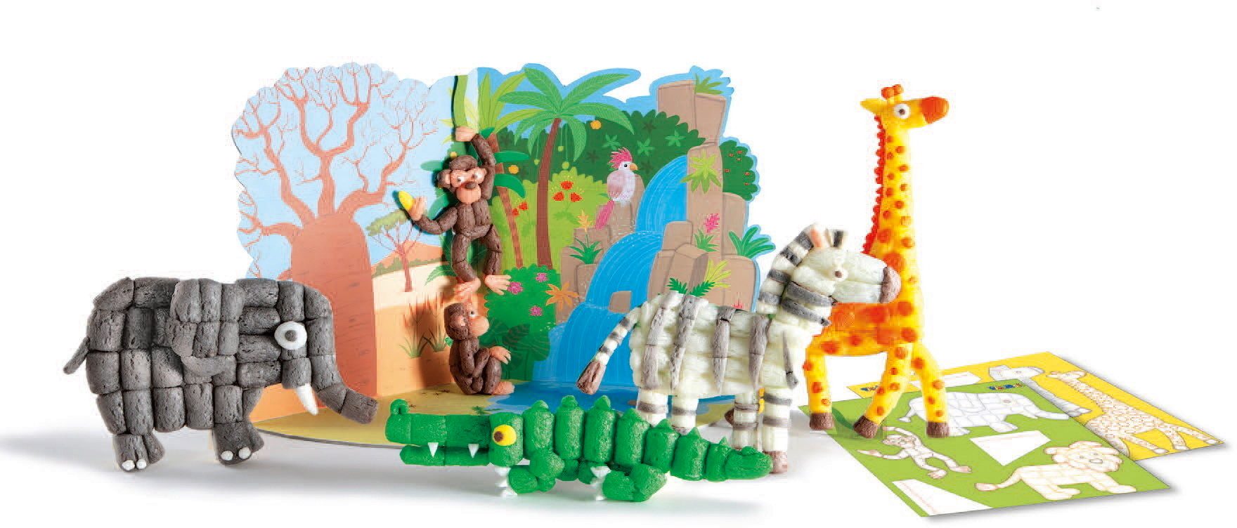 PlayMais Kreativset Bastel Kreativität Classic Jungle vorgestanzte Pappbögen 160373