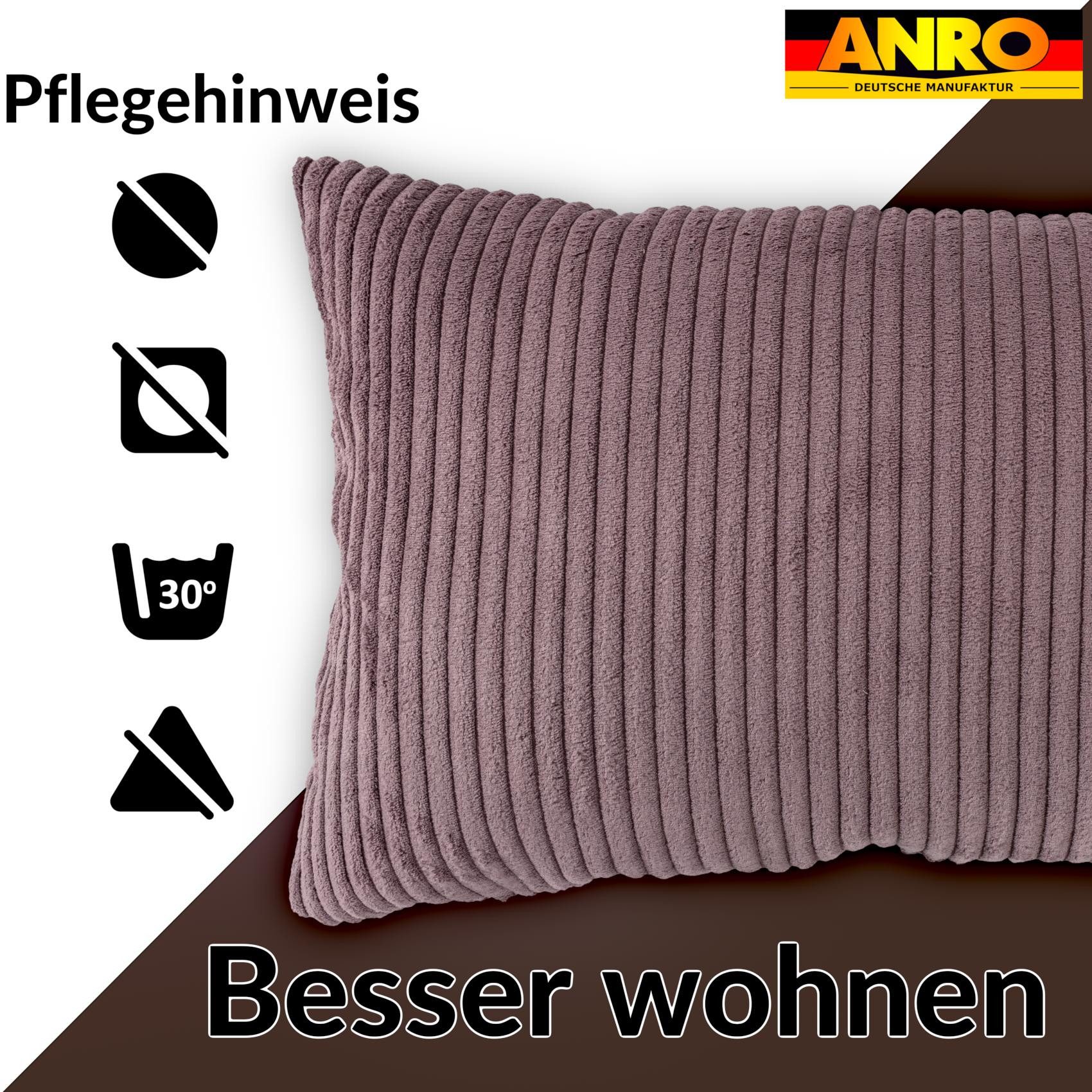 ANRO Dekokissen Kissenhülle MIT oder OHNE Füllung Kissenbezug Zierkissen, Kissenhülle in 30x50cm ohne Füllung Violett – Bild 5 von 5