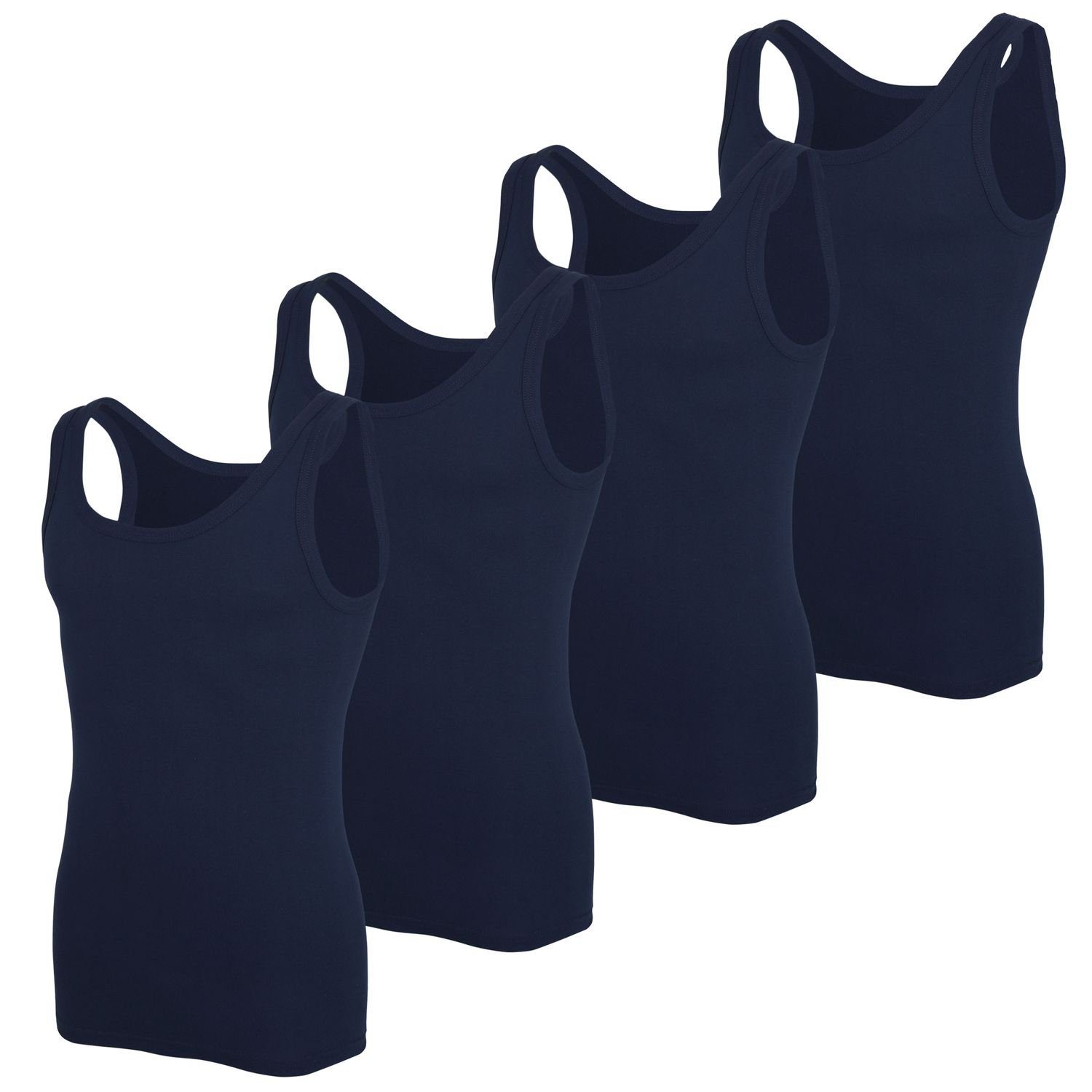 Blau (Mehrpack, atmungsaktiv, hautfreundlich, Achselhemden Unterhemd Feinripp, im in 4-St) GÖTZBURG 4er Pack