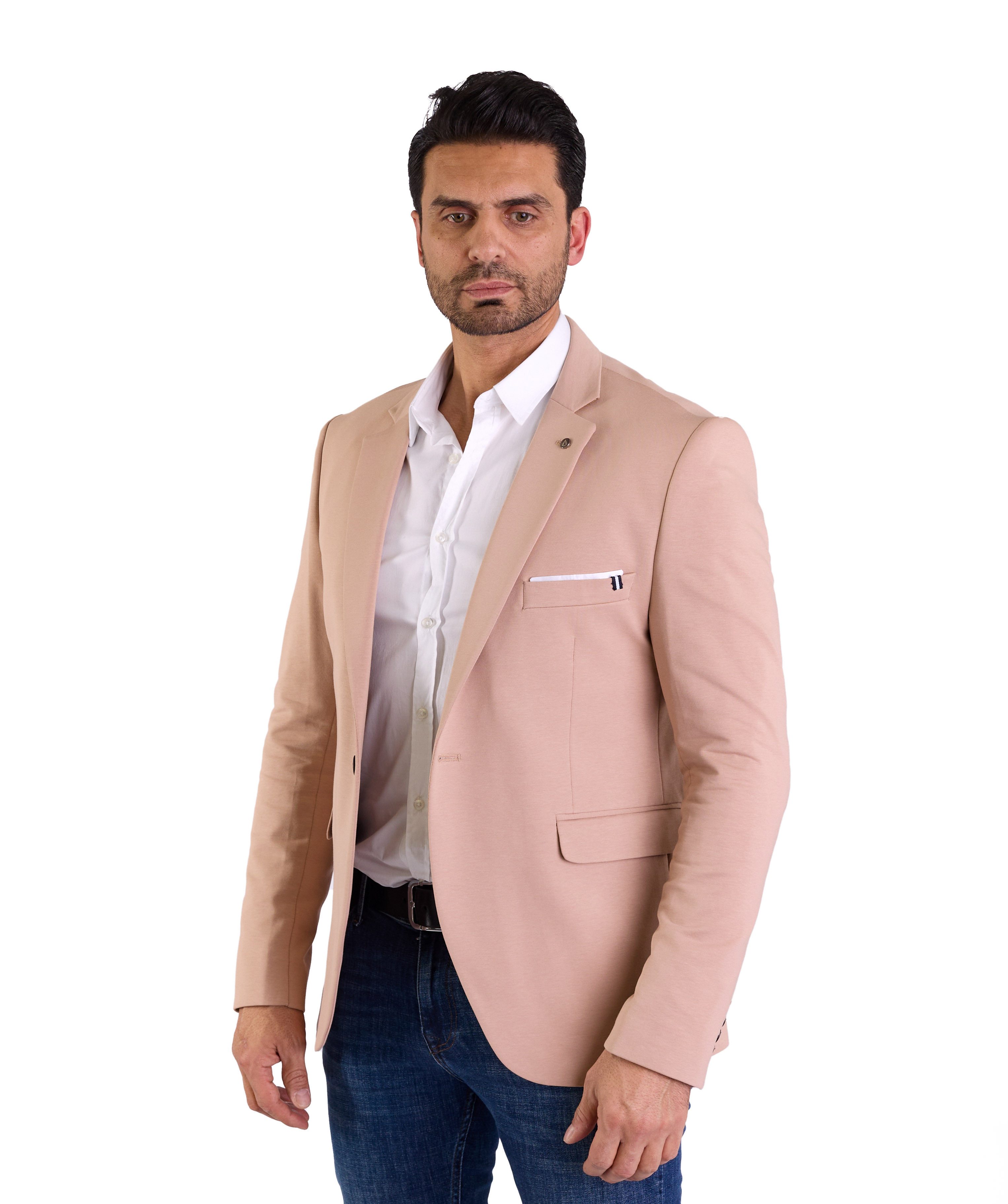 Denim Distriqt Jerseysakko Sportliches Herren SLIM FIT Jersey Sakko mit Str günstig online kaufen