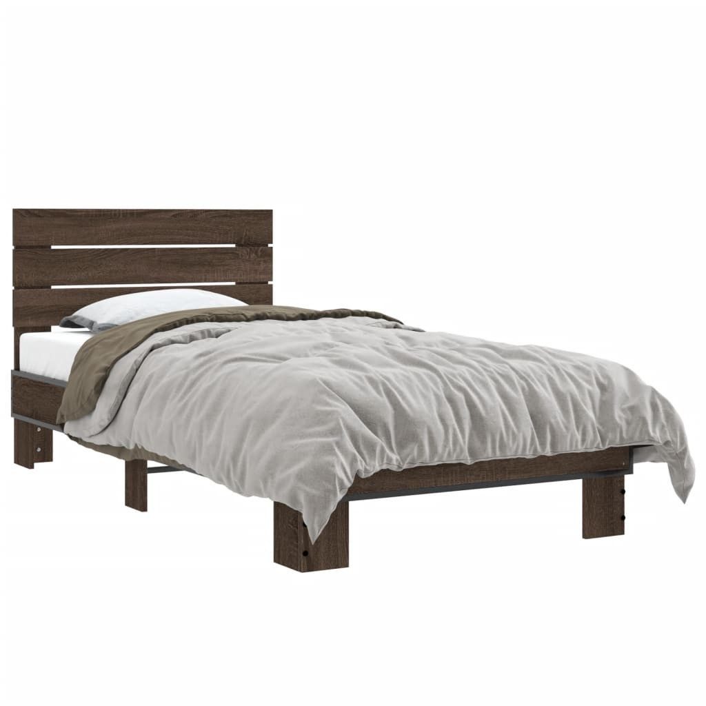 vidaXL Bett Bettgestell Braun Eichen-Optik 75x190 günstig online kaufen
