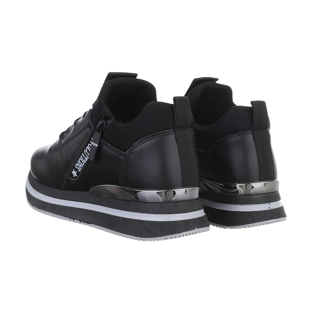Ital-Design Damen Low-Top Freizeit Sneaker (85878125) Flach Sneakers Low in Schwarz – Bild 3 von 4