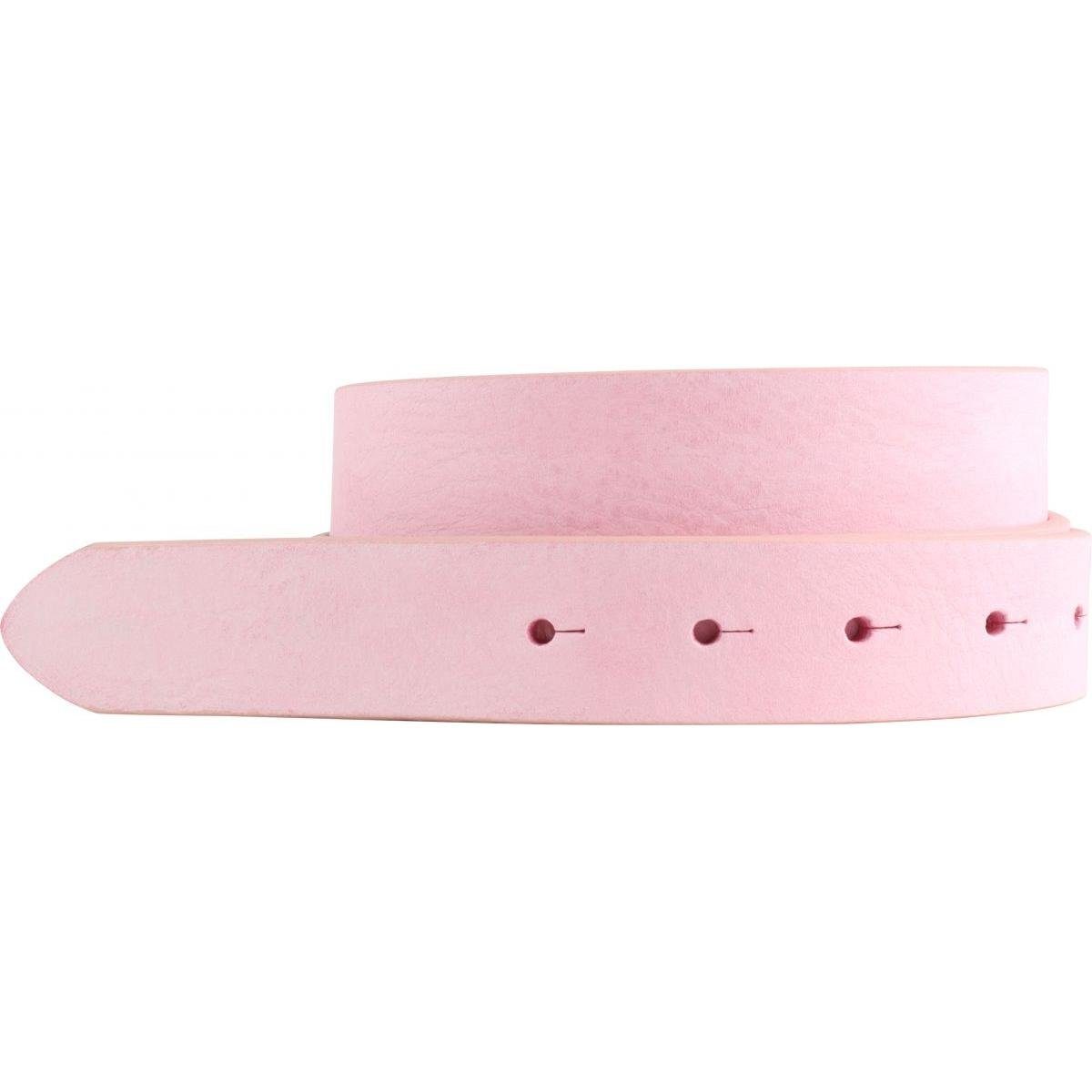 BELTINGER Ledergürtel Wechselgürtel aus weichem Vollrindleder Used-Look ohne Schnalle 3 cm - weiches Leder, Gürtelschnalle in Altsilber, Vintage Fuchsia