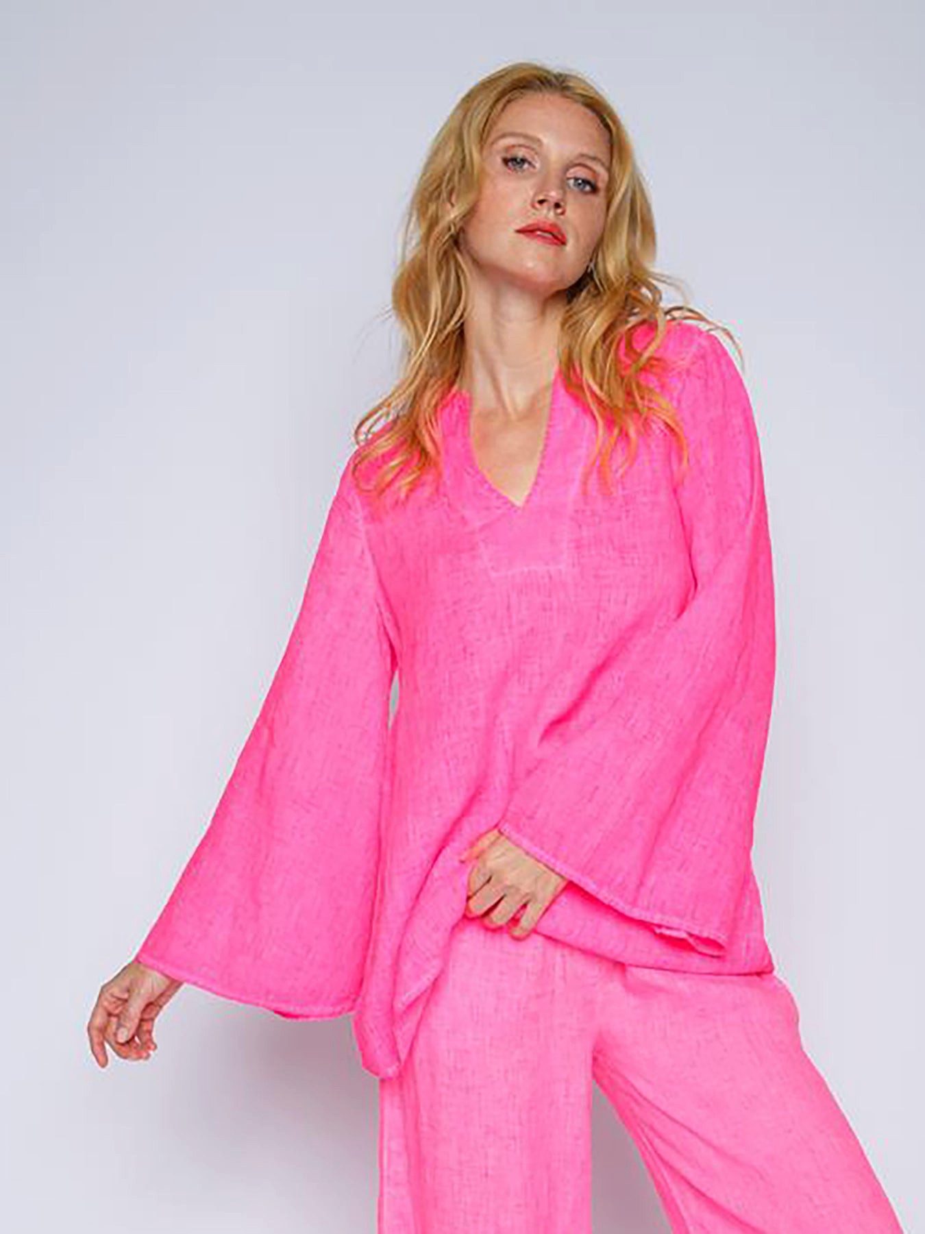 Emily Van Den Bergh Tunika bluse Neon Pink
