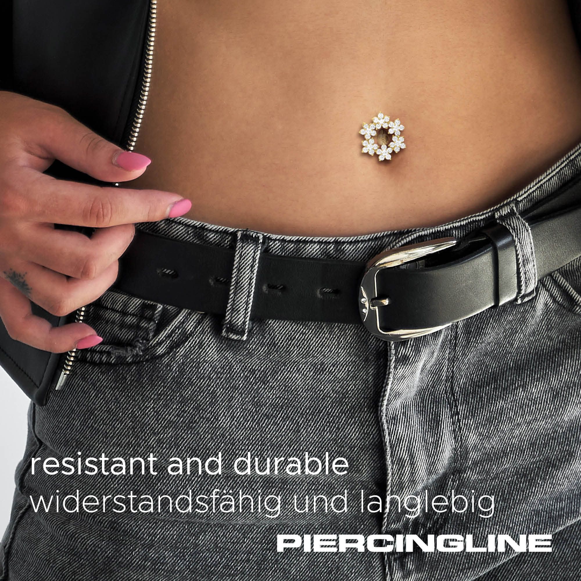 PIERCINGLINE Bauchnabelpiercing Chirurgenstahl Bananabell BLUMENKRANZ (Bananabells, 1-tlg) – Bild 3 von 5
