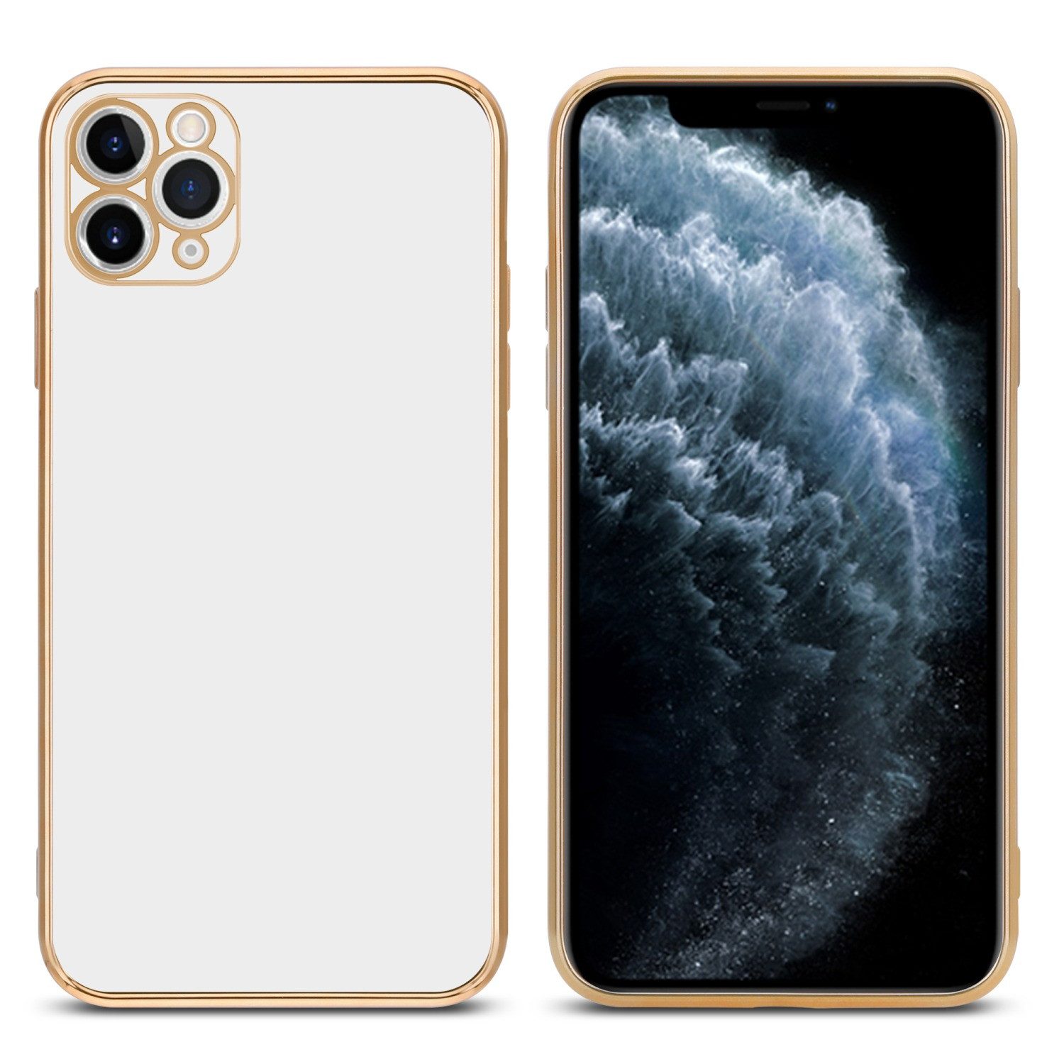 Cadorabo Handyhülle für iPhone 12 PRO Hülle Apple iPhone 12 PRO, Schutzhülle - TPU Silikon Hülle - mit Kameraschutz