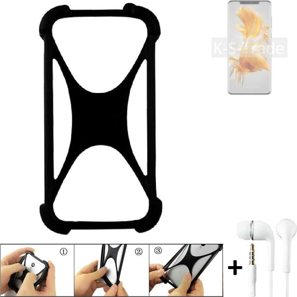 K-S-Trade Handyhülle für Huawei Mate 50 Pro, Handy-Hülle + headphones Schutz-Hülle Bumper Silikon Cover Case