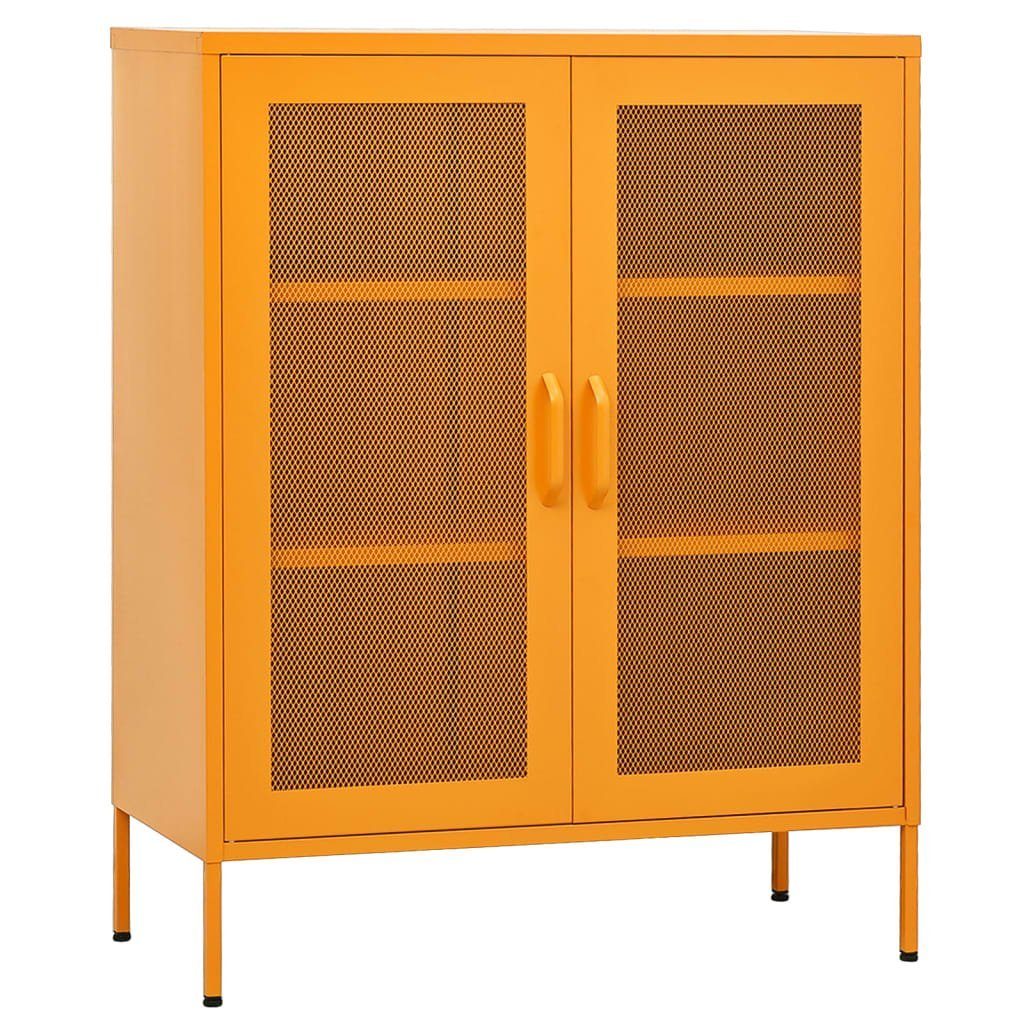 vidaXL Vitrine NA Vitrine Lagerschrank Senfgelb 80x35x1015 cm aus Stahl für robusten