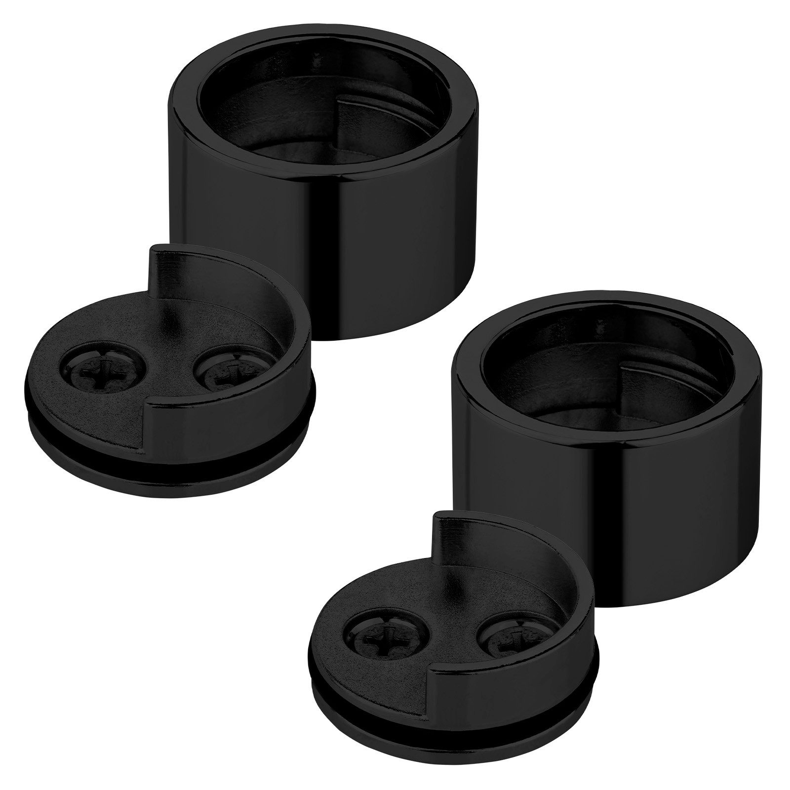 SO-TECH® Garderobenstange runde Form, Durchmesser 25 mm, Stahl, schwarz beschichtet, (1 St), Schrankstangenlager ZYLINDRISCH schwarz beschichtet