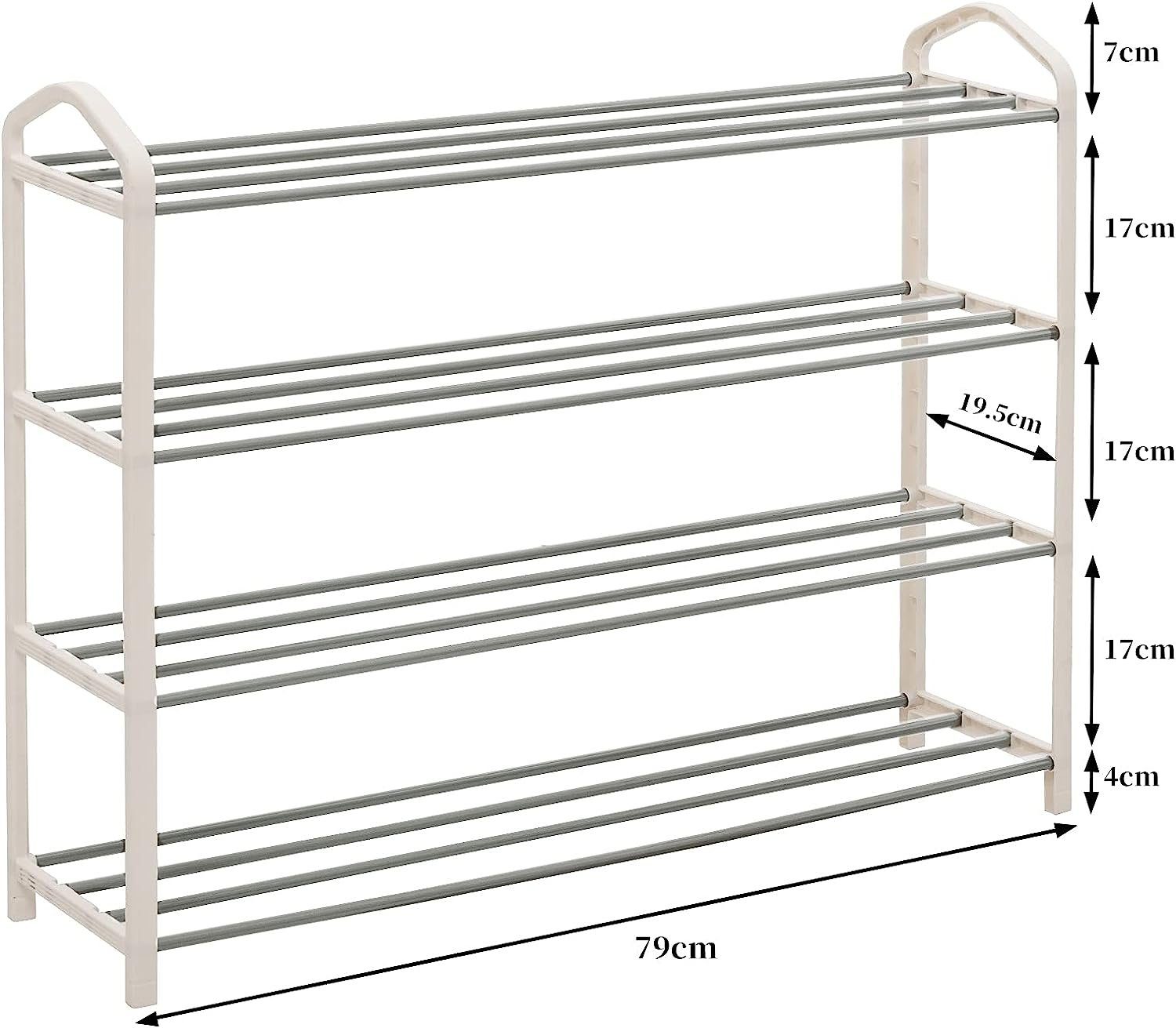 Woltu Schuhregal, 1-tlg., Ablage Ständerregale 4 Schicht für 16 Paare Schuhe
