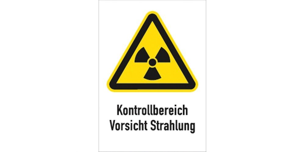 Thumbnail - König Werbeanlagen Hinweisschild Kontrollbereich Vorsicht Strahlung, Kombischild, ISO 7010