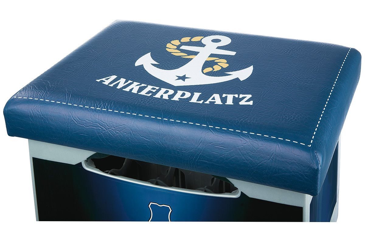 GILDE Подушки Sitzpolster "Ankerplatz" blau/weiß, Aufsatz für Getränke-/Bierkiste