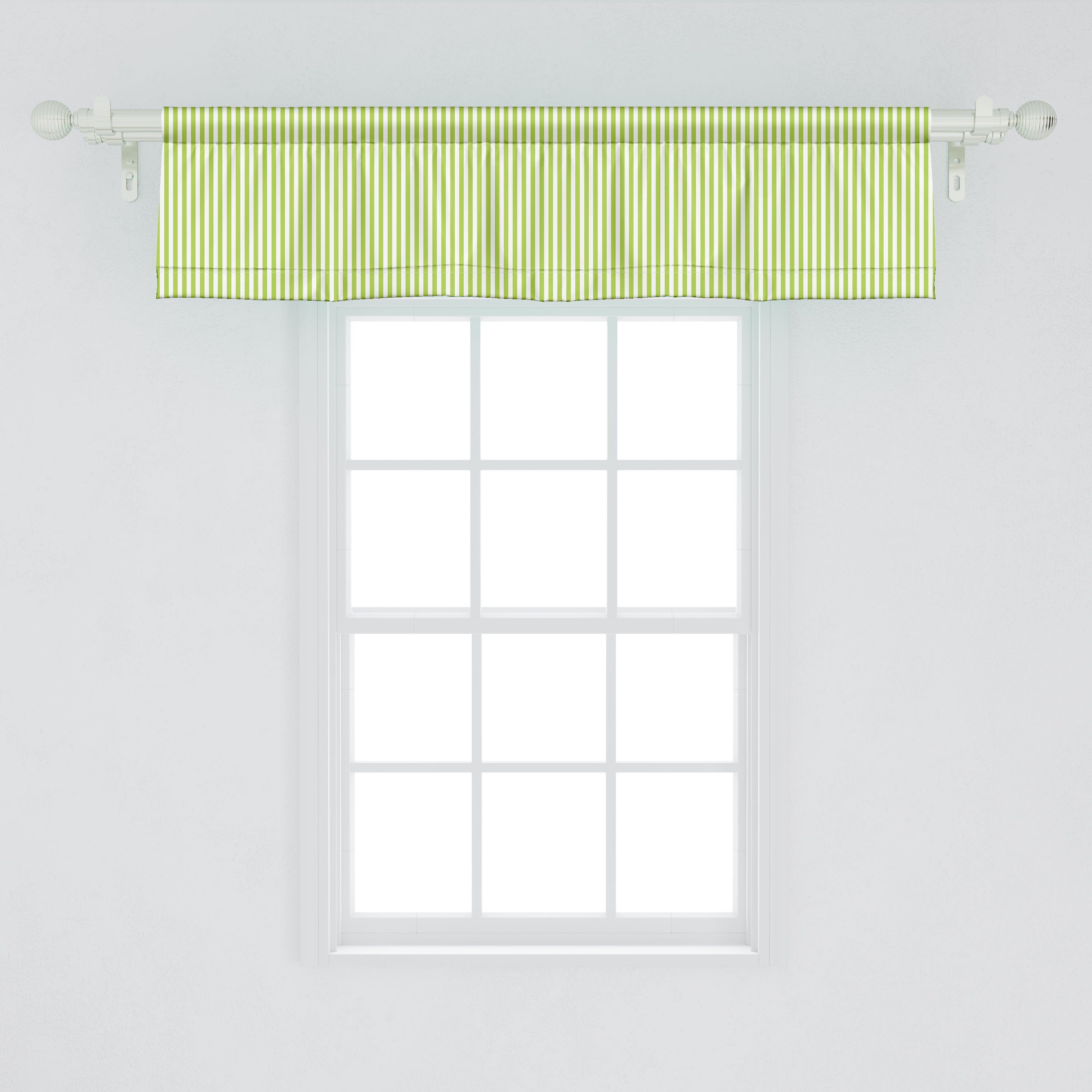Scheibengardine Vorhang Volant für Küche Stangentasche, Microfaser, Dekor Retro Vertikale Sommer Schlafzimmer Gestreift Linien Abakuhaus, mit