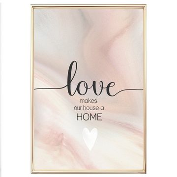 homestyle-accessoires Poster Bilder SET LOVE MAKES A HOUSE A HOME - HIRSCH DEER DIN A3/A4/A5, (10 St), Ohne Bilderrahmen