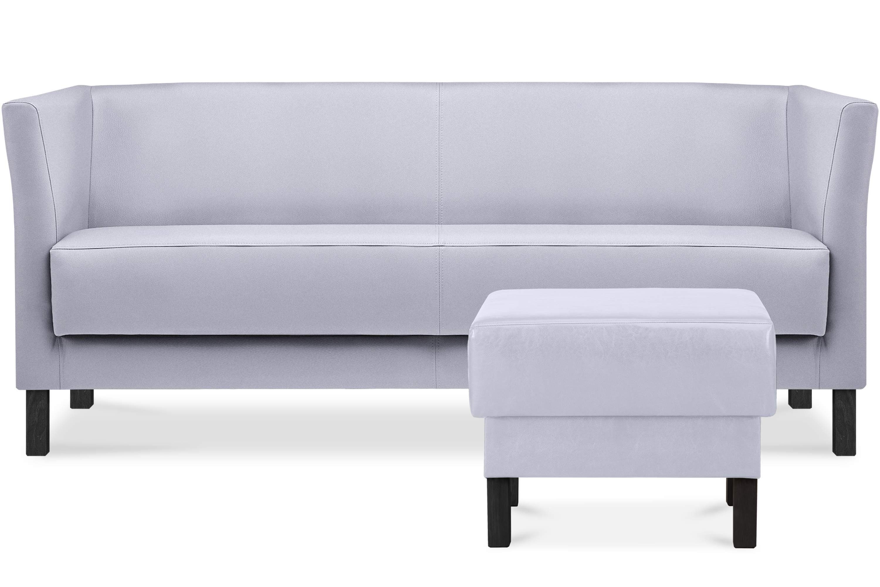 Sitzfläche 1 Teile, Sofa grau hohe Beine, ESPECTO | grau weiche Kunstleder 3 und hohe Rückenlehne, Sofa Sitzer, Konsimo