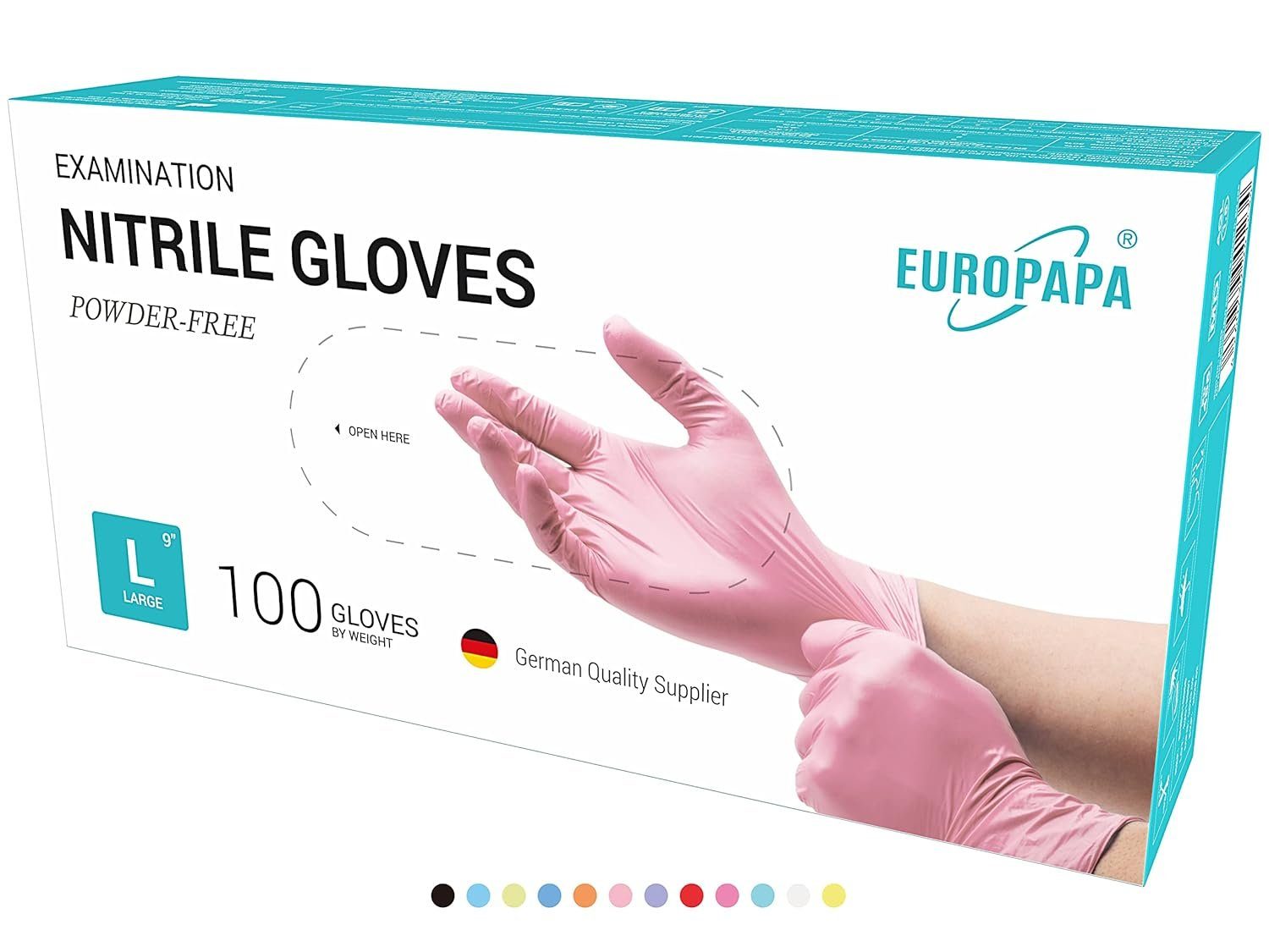 EUROPAPA Einweghandschuhe 1000x Nitrilhandschuhe Einweghandschuhe puderfrei (Untersuchungshandschuhe) EN455 EN374 latexfrei Einmalhandschuhe Handschuhe