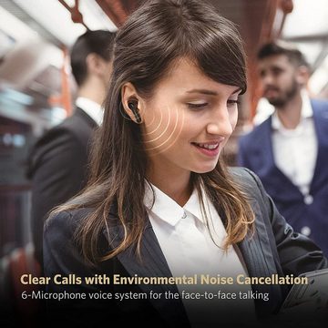 Earfun Air Pro 2 TWS Bluetooth Ohrhörer In-Ear-Kopfhörer (Wireless, Active Noise Cancelling, Fast Charge, 6 Mics, 34 Std. Spielzeit, IPX5)