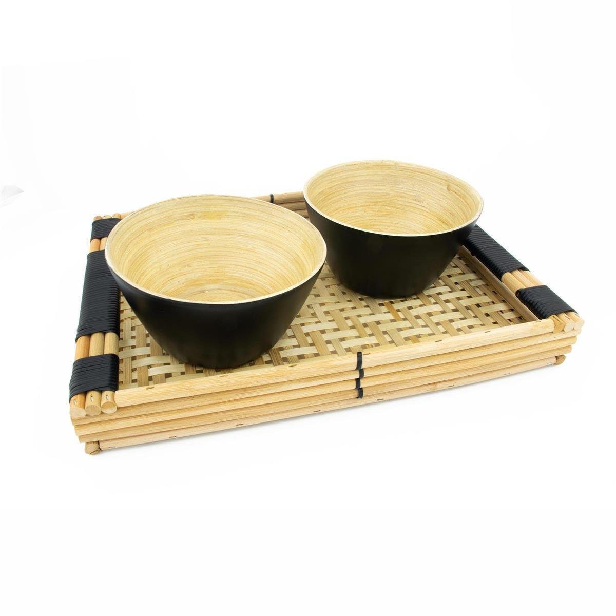 BOURGH Rattan aus x naturbelassenm Tablett Tablett (1-tlg), 35 cm, BOURGH Bambus, 15 MARRAKESCH aus Bambus, handgefertigt