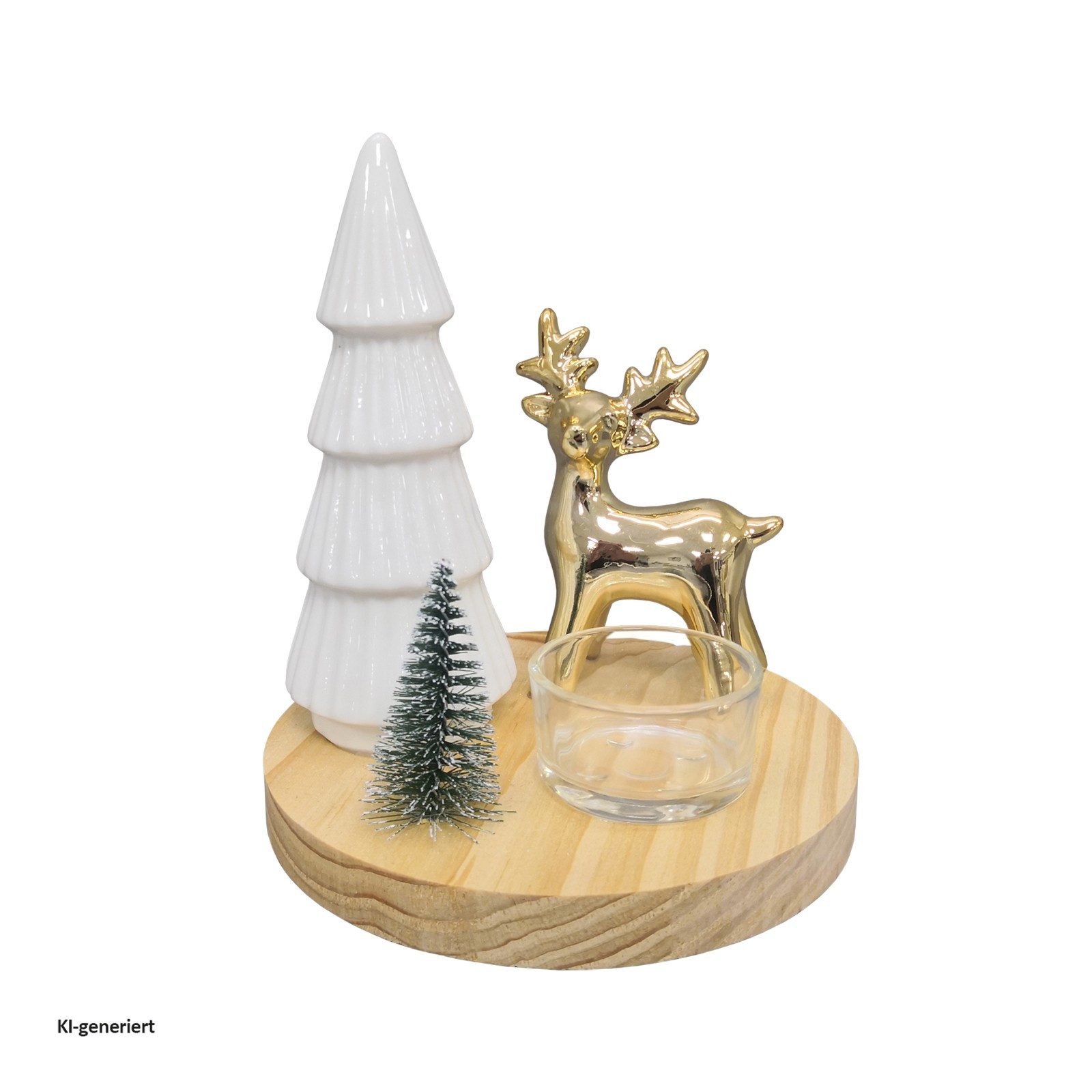 HTI-Living Weihnachtsszene Teelichthalter Winterwald, Weihnachtsdeko Leuchtdeko