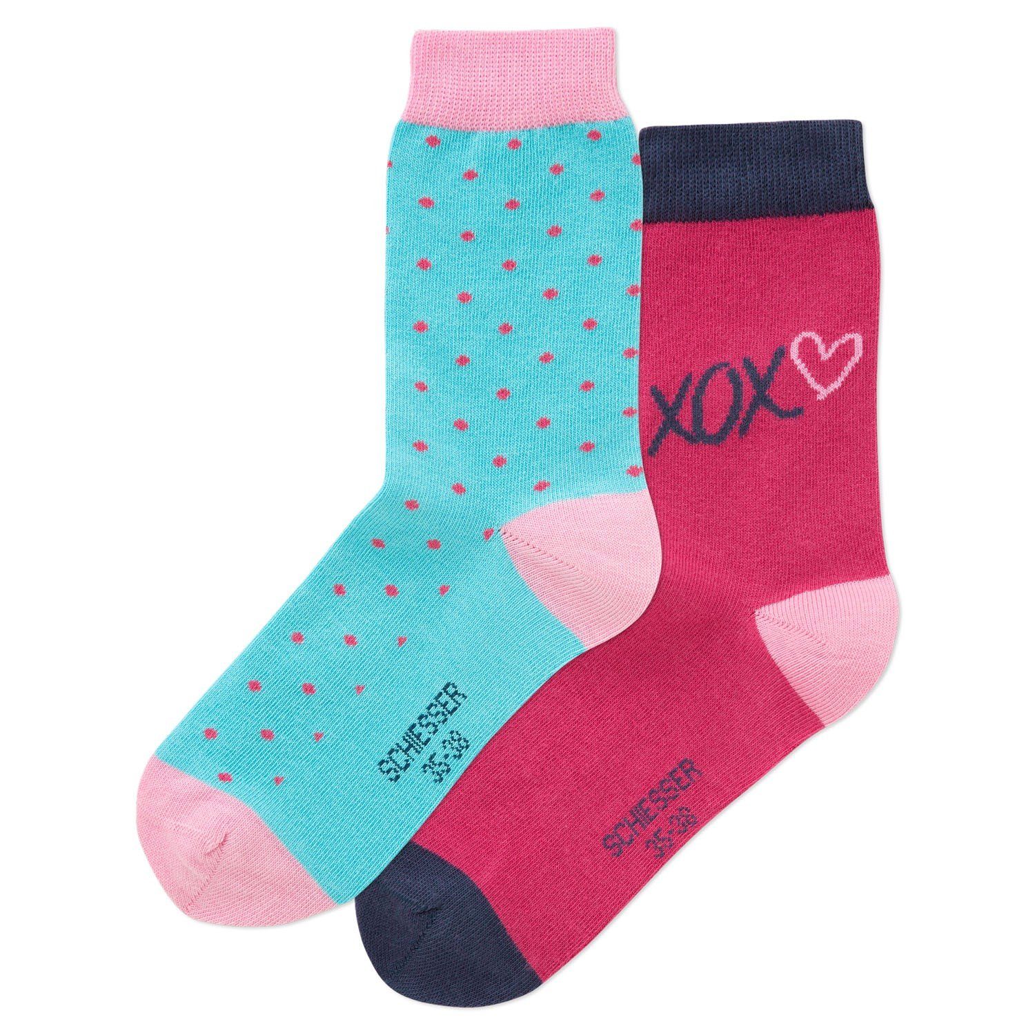 Schiesser Langsocken 142517 (Packung, 2-Paar, 2 Paar) Kinder Socken, Jungen & Mädchen mit Baumwolle, Kindersocken | Socken