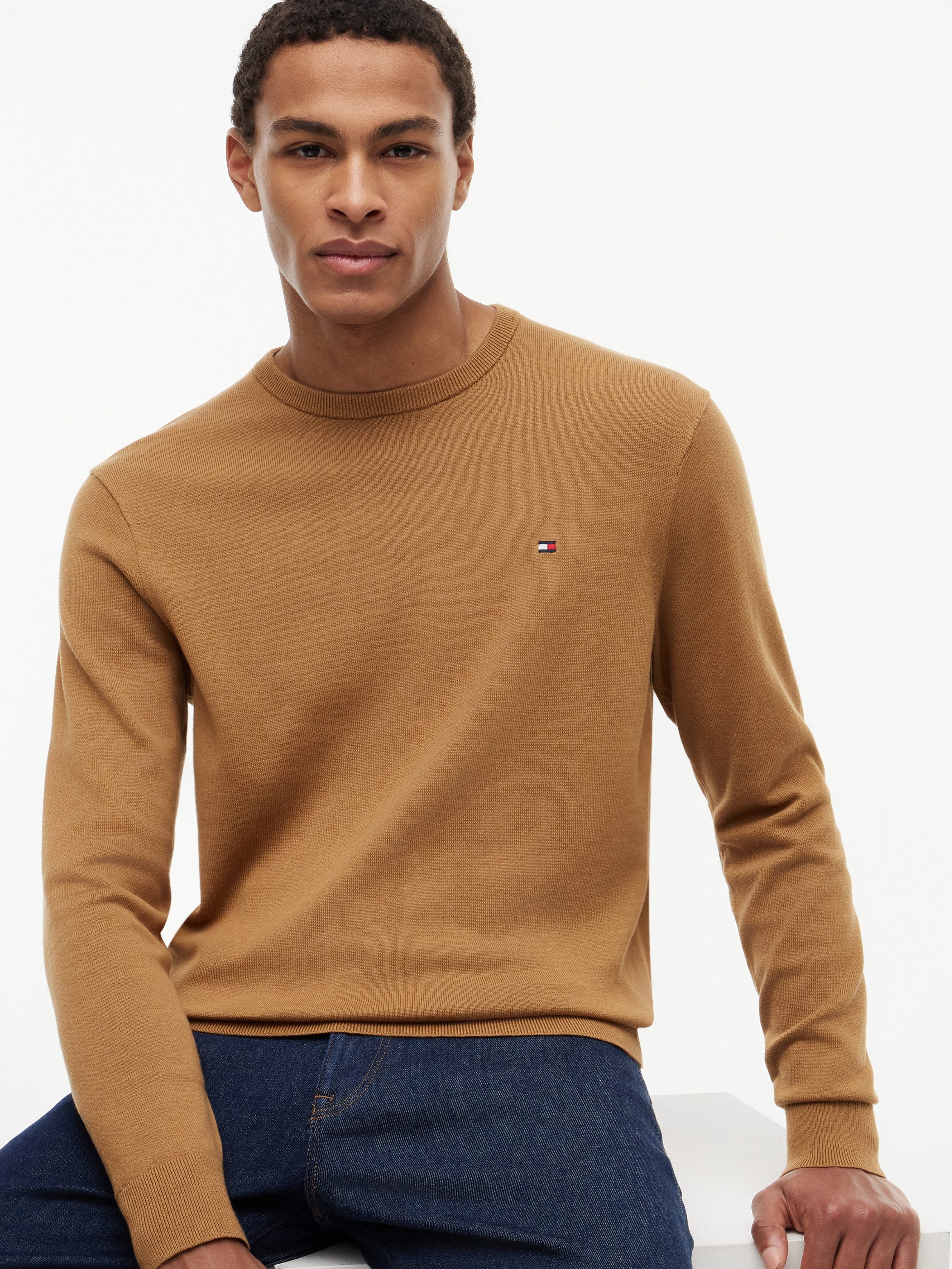 Tommy Hilfiger Rundhalspullover ESSENTIAL COTTON Crewneck Regular Fit Premium Mode