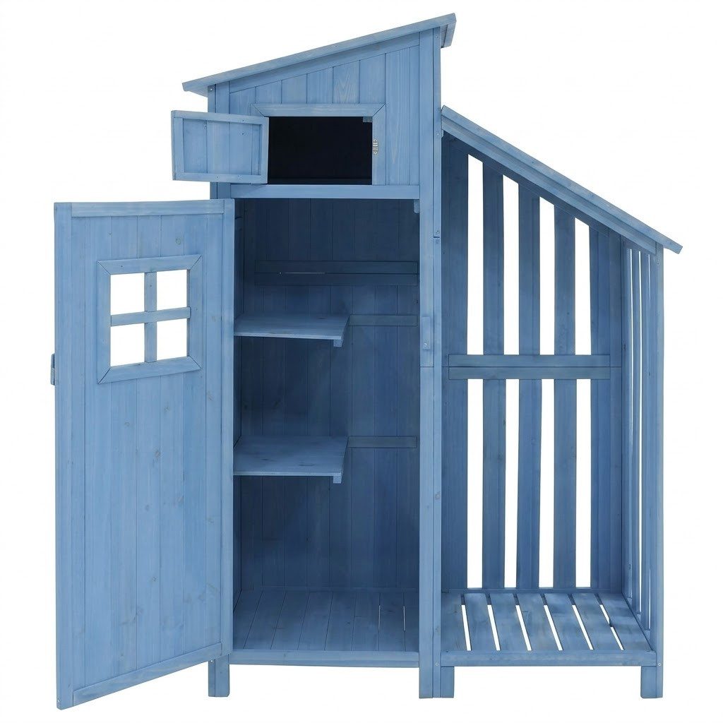 L&K Gartenhaus Gerätehaus Gartenschrank 124x46x174cm Holz für kleine Gärten, (Einzelstück, Einzelstück), wasserdicht wasserdicht wasserdicht