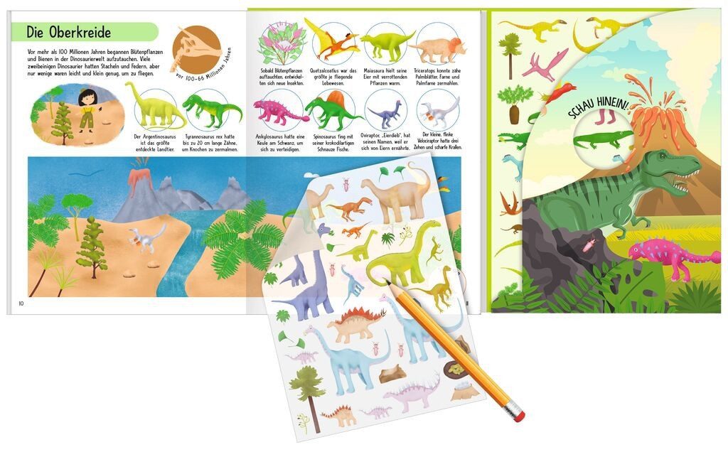Moses. Verlag Stickerbuch Rubbelsticker-Buch Dinosaurier Kinder ab 4 Jahre, über 200 Sticker