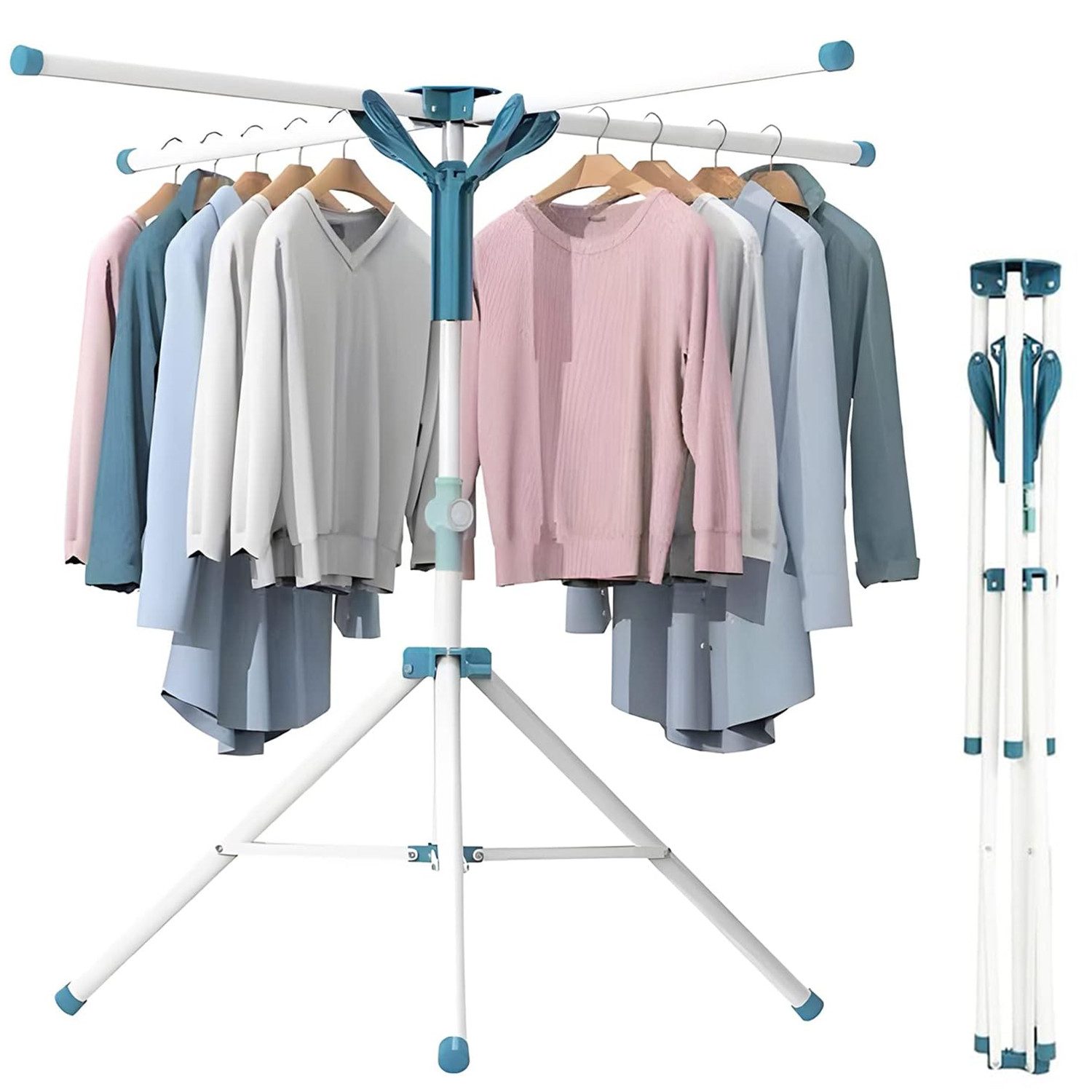 Refined Living Wäscheständer Faltbare Standtrockner mit 4 Flügeln Einziehba günstig online kaufen