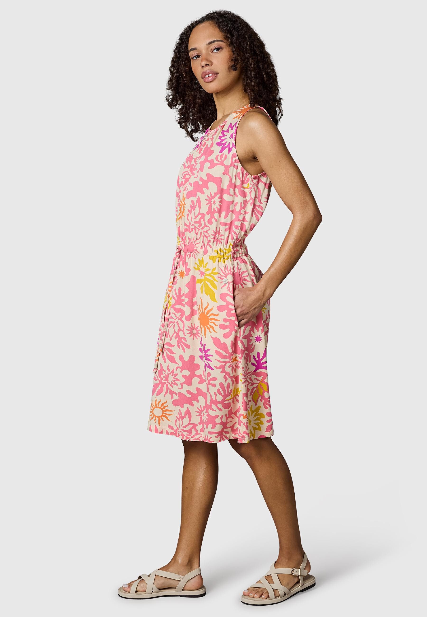 Ragwear Blusenkleid Sanai Print YOUMODO Sommerkleid mit Schnürung und modischem Print