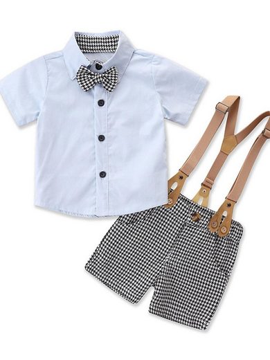 LAPA Anzug »LAPA Kinder-Herrenanzug, zweiteiliges Kurzarmhemd + Overall«