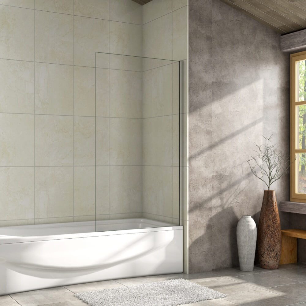 Duschparadies Badewannenaufsatz 140cm Duschwand Aufsatz Duschabtrennung Bad günstig online kaufen