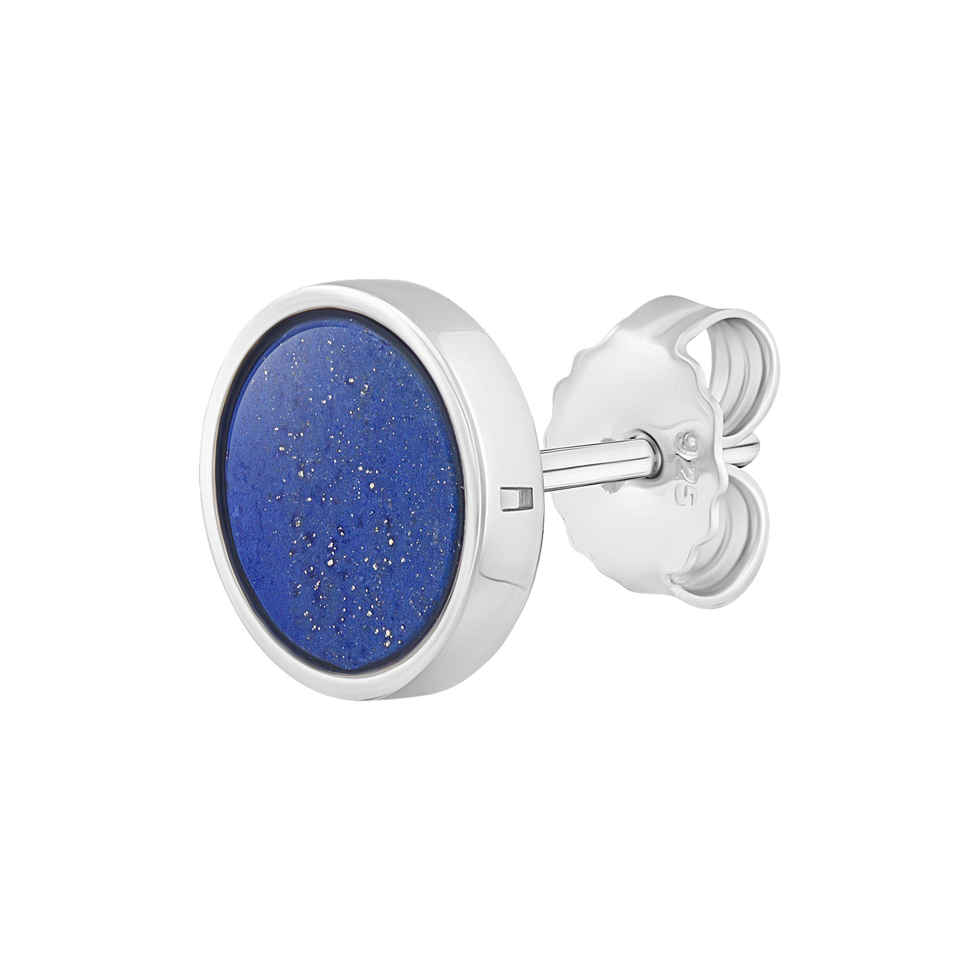 CAÏ Single-Ohrstecker 925 Silber rhodiniert Lapislazuli