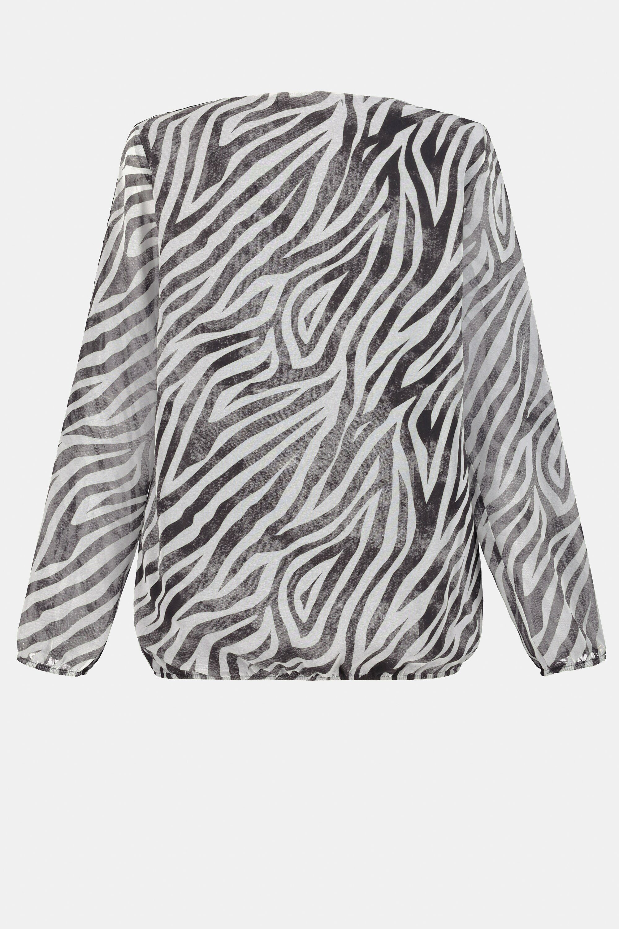 Damen Blusen Gina Laura Klassische Bluse Bluse Identity doppellagig Chiffon Zebra Print