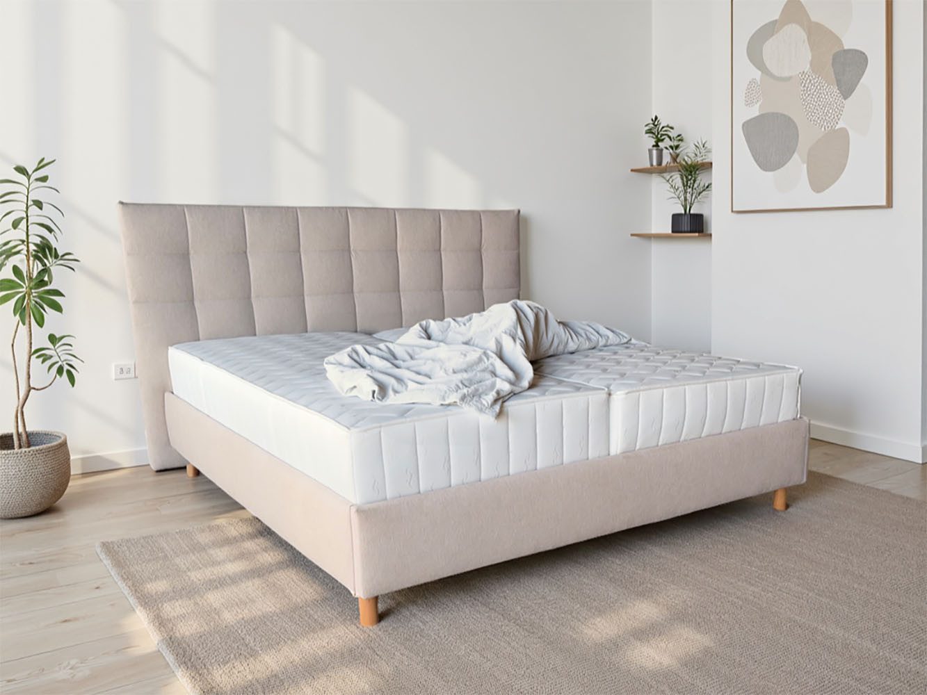 COLLECTION AB Polsterbett CLASSIC Scandi erhältlich in der Breite 180x200cm, 3 Varianten: Rahmen, Rahmen + Rost oder Komplett-Set mit King-Matratze
