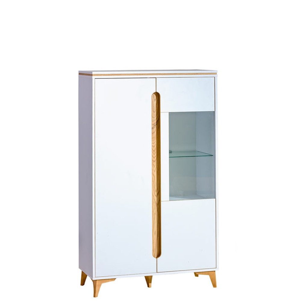 Vitrine Elegante Vitrine Kommode Weiß für das Wohnzimmer Stil Kollektion